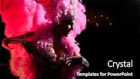  Presentation with cabaret - Cool new slides with cabaret dancer over dark background backdrop and a black colored foreground