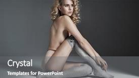  Presentation with woman colored parachute - PPT layouts enhanced with cabaret night - beautiful alluring blonde woman background and a gray colored foreground