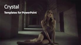  Presentation with crime woman on the run - Presentation theme with cabaret night - beautiful alluring woman background and a dark gray colored foreground