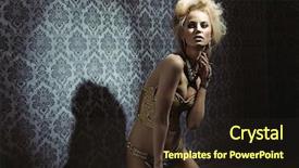  Presentation with cabaret - Audience pleasing PPT theme consisting of cabaret night - fashion shoot of young sexy backdrop and a wine colored foreground