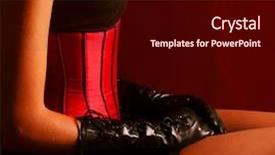  Presentation with cabaret - Slide deck consisting of cabaret night - lovely brunette in red corset background and a  colored foreground