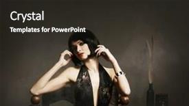  Presentation with cabaret - PPT layouts featuring cabaret night - retro image of beautiful brunette background and a  colored foreground