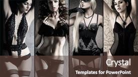  Presentation with women photos - Beautiful PPT theme featuring cabaret night - set of photos with beautiful backdrop and a tawny brown colored foreground