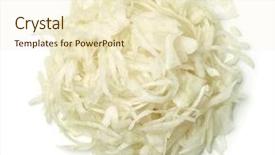  Presentation with cabbage - Theme enhanced with cabbage - top view of sauerkraut isolated background and a cream colored foreground