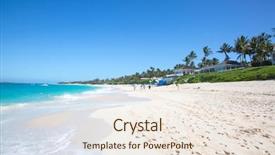  Presentation with nassau bahamas - Cool new PPT layouts with cabbage beach on paradise island backdrop and a sky blue colored foreground
