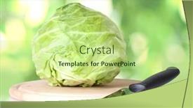  Presentation with cutting board - PPT layouts enhanced with cabbage-on-a-cutting-board background and a mint green colored foreground