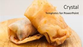  Presentation with cabbage - PPT theme featuring cabbage rolls filled with ground background and a blonde colored foreground