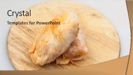  Presentation with cabbage - Amazing PPT theme having cabbage rolls filled with ground backdrop and a lemonade colored foreground