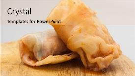  Presentation with cabbage - Colorful slide set enhanced with cabbage rolls filled with ground backdrop and a yellow colored foreground