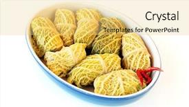  Presentation with cabbage - PPT theme having cabbage rolls holishkes background and a yellow colored foreground