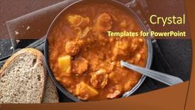  Presentation with healthy soup - Presentation theme consisting of cabbage-soup-in-the-plate background and a tawny brown colored foreground