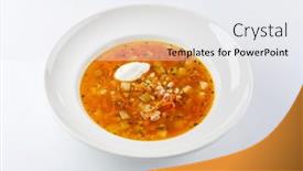  Presentation with cabbage - PPT theme with cabbage-soup-on-the-white background and a sky blue colored foreground