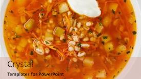  Presentation with cabbage - PPT theme consisting of cabbage-soup-on-the-white background and a gold colored foreground