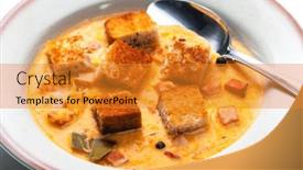  Presentation with cabbage - Presentation theme with cabbage-soup-with-smoked-meat background and a gold colored foreground