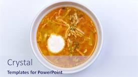  Presentation with cabbage - Presentation having cabbage-soup-with-sour-cream background and a  colored foreground