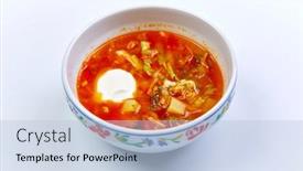  Presentation with cabbage - Slide set enhanced with cabbage-soup-with-sour-cream background and a  colored foreground