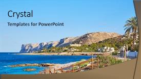  Presentation with free america roadmap to las vegas - Colorful PPT layouts enhanced with cabe - denia las rotas beach backdrop and a light blue colored foreground