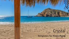  Presentation with ocean - Slide deck enhanced with cabe - ocean beach in santa maria background and a coral colored foreground