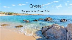  Presentation with beach - Presentation design consisting of cabe - playa el chileno beach cabo background and a  colored foreground