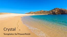  Presentation with catholic history santa maria - Cool new PPT layouts with cabe - santa maria beach cabo san backdrop and a coral colored foreground