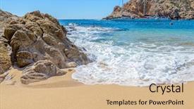  Presentation with catholic history santa maria - Slide deck enhanced with cabe - santa maria beach cabo san background and a coral colored foreground