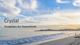  Presentation with ocean wave - PPT layouts with cabe - set of pictures background and a light blue colored foreground