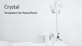 Presentation with antenna - Colorful slide deck enhanced with antenna covered in snow backdrop and a white colored foreground