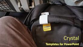  Presentation with cabin - Presentation theme enhanced with cabin-bag-on-a-flight background and a wine colored foreground