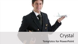  Presentation with cabin crew - Audience pleasing slides consisting of cabin crew - airline pilot captain with airplane backdrop and a light gray colored foreground