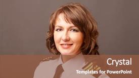  Presentation with pilot - Presentation theme with cabin crew - beautiful woman pilot wearing uniform background and a tawny brown colored foreground
