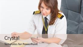  Presentation with pilot - Amazing presentation having cabin crew - beautiful woman pilot wearing uniform backdrop and a lemonade colored foreground