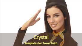  Presentation with cabin crew - Audience pleasing PPT layouts consisting of cabin crew - closeup portrait of attractive young backdrop and a tawny brown colored foreground