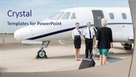  Presentation with private jet - Audience pleasing presentation theme consisting of garden of the gods colorado backdrop and a light blue colored foreground