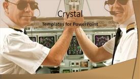  Presentation with pilot - Audience pleasing slide deck consisting of cabin crew - two airline pilot wearing uniform backdrop and a coral colored foreground