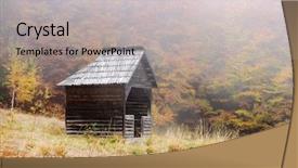  Presentation with cabin - Slide set enhanced with cabin in the mountains background and a light gray colored foreground