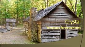  Presentation with roaring - PPT layouts consisting of cabin on roaring fork motor nature trail historic district background and a tawny brown colored foreground