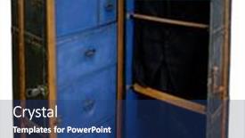  Presentation with cabin - Presentation theme consisting of cabin-travel-trunk-vintage background and a  colored foreground