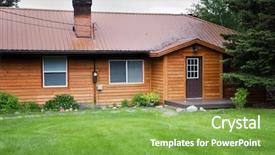  Presentation with cedar - PPT layouts featuring cabin with cedar plank siding background and a seafoam green colored foreground