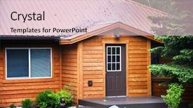  Presentation with cedar - Cool new slides with cabin with cedar plank siding backdrop and a lemonade colored foreground