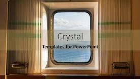  Presentation with cabin - Slide set enhanced with cabin-with-curtain-and-golden background and a coral colored foreground