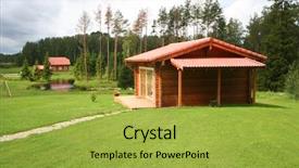  Presentation with summer - Slide deck featuring cabin woods - cute comfortable summer cottage background and a yellow colored foreground