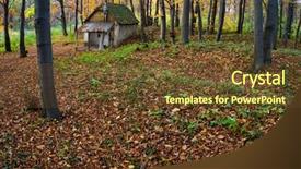  Presentation with cabin forest - Amazing PPT layouts having cabin woods - forest cottage backdrop and a tawny brown colored foreground