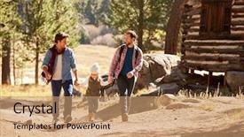  Presentation with gay - Amazing slide set having cabin woods - gay male couple with daughter backdrop and a coral colored foreground