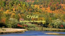  Presentation with cabin - PPT theme consisting of cabin woods - scenic landscape in pennsylvania background and a tawny brown colored foreground