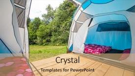  Presentation with tent - Cool new slides with cabin woods - tent interior with mattresses backdrop and a coral colored foreground