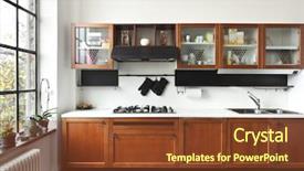  Presentation with kitchen cabinet - Beautiful slide deck featuring cabinet - beautiful house interior view backdrop and a tawny brown colored foreground
