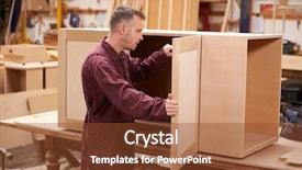  Presentation with baroque furniture - Colorful PPT theme enhanced with cabinet - carpenter building furniture in workshop backdrop and a tawny brown colored foreground