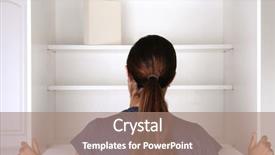  Presentation with pantry - Presentation theme having cabinet - closeup of a woman looking background and a coral colored foreground