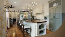  Presentation with luxury - Slides having cabinet - kitchen in luxury home background and a mint green colored foreground