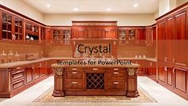  Presentation with kitchen cabinet - Amazing slide set having cabinet - kitchen interior backdrop and a red colored foreground